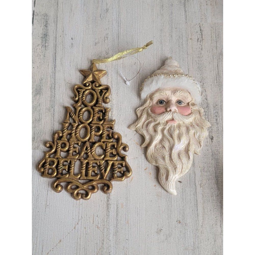 Santa Claus face‎ beard Noel hope Peace Tree set star ornament Xmas